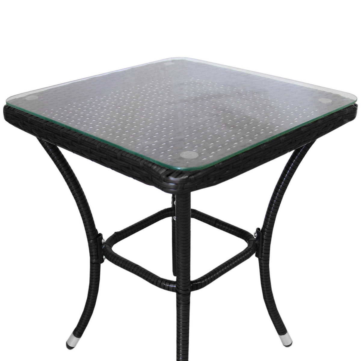 RATTAN-BISTRO-SET Schwarz - Schwarz, Kunststoff - Monstershop