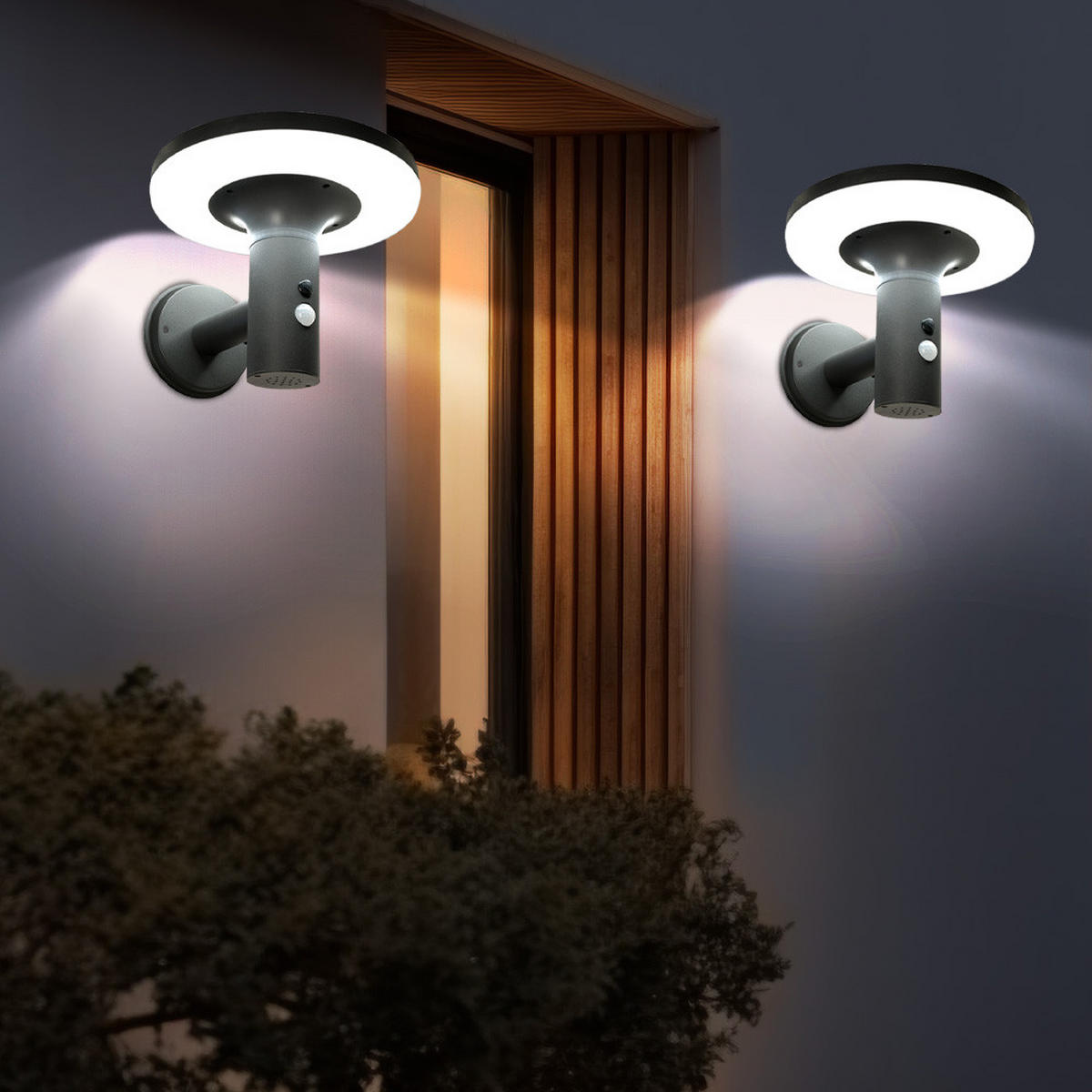 LED AUSSENLEUCHTE Solar Anthrazit 2er Set - Anthrazit, Metall (24/16/21cm)