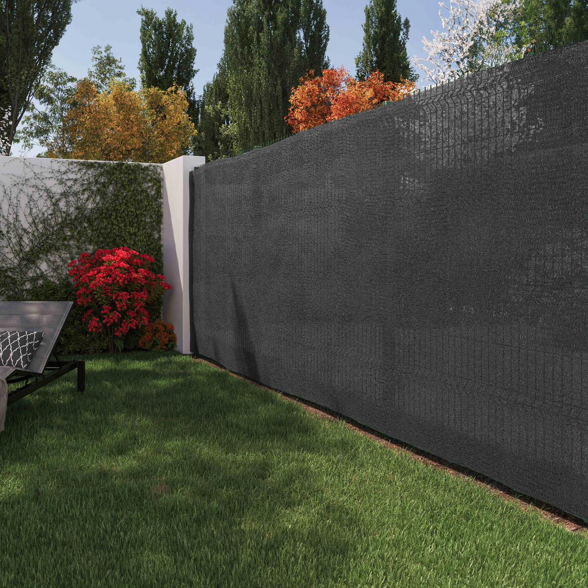 SICHTSCHUTZ 2x50m, Bedeckung 85 %, Grey - Grau, Textil (200/200cm) - Oviala