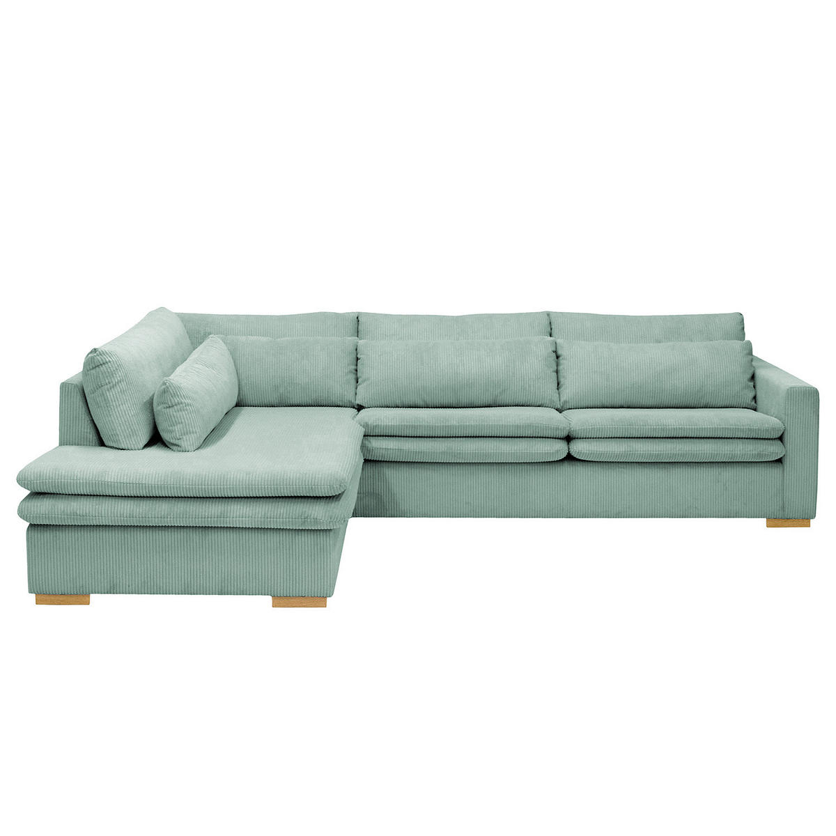 ECKSOFA mit Ottomane - Blau, Textil (299/216cm) - home24