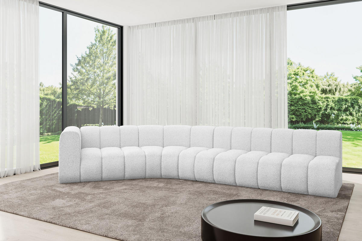 ECKSOFA modulares Sofa Karex-L2 - 399x194x70 cm Weiß - Weiß, Holzwerkstoff/Textil (399/194cm) - ALTDECOR