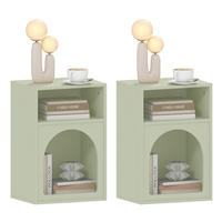 NACHTTISCH Hellgrün MDF offene Fächer 2er-Set - Grün, Holzwerkstoff (40/60/30cm) - PANGIVO