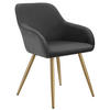 ESSZIMMERSTUHL 1er Set Marilyn 58 x 62 x 82 cm anthrazit/gold - Anthrazit/Goldfarben, Kunststoff (62/82/58cm) - tectake