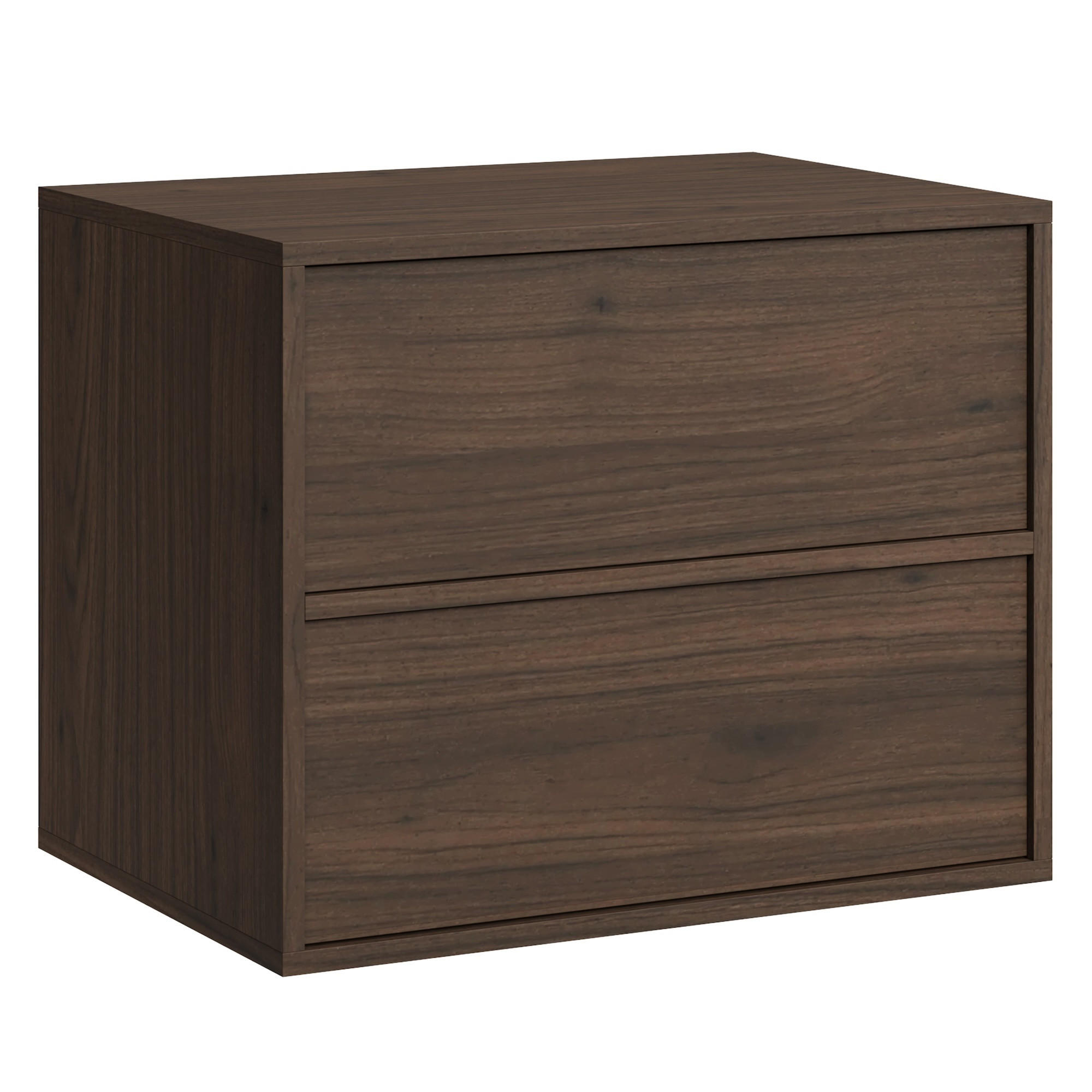 WASCHBECKENUNTERSCHRANK Mali 2 Schubladen Walnuss Braun - 60 x 46 x 54 cm - Eichefarben, Holz (60/54/46cm) - Badplaats