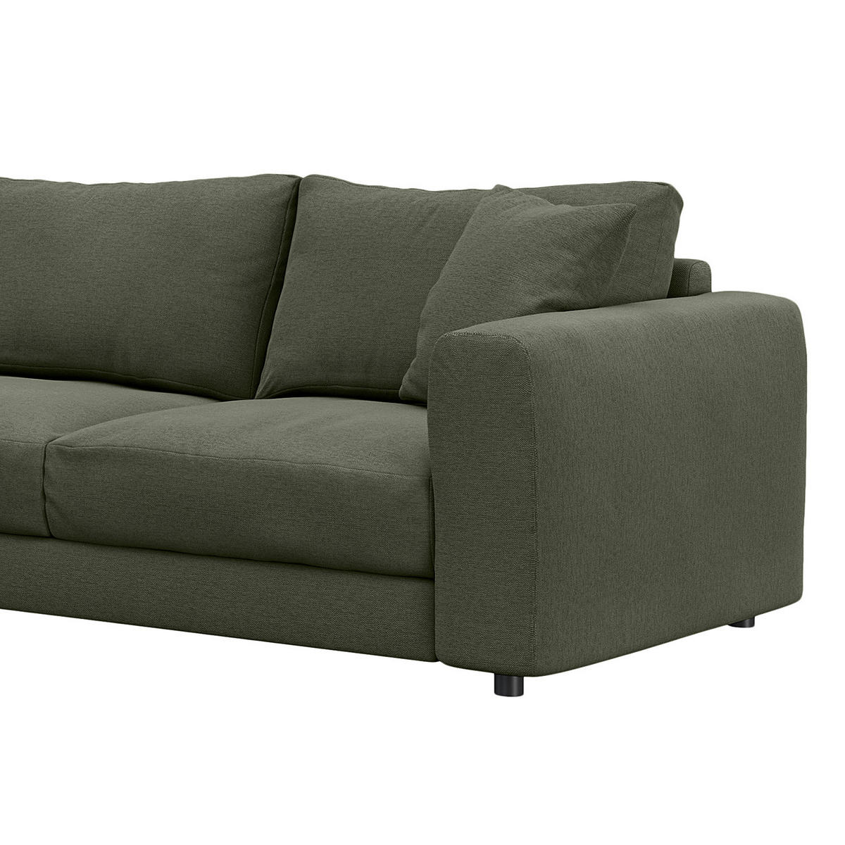 ECKSOFA mit Longchair - Schwarz/Grau, Textil (286/183cm) - home24