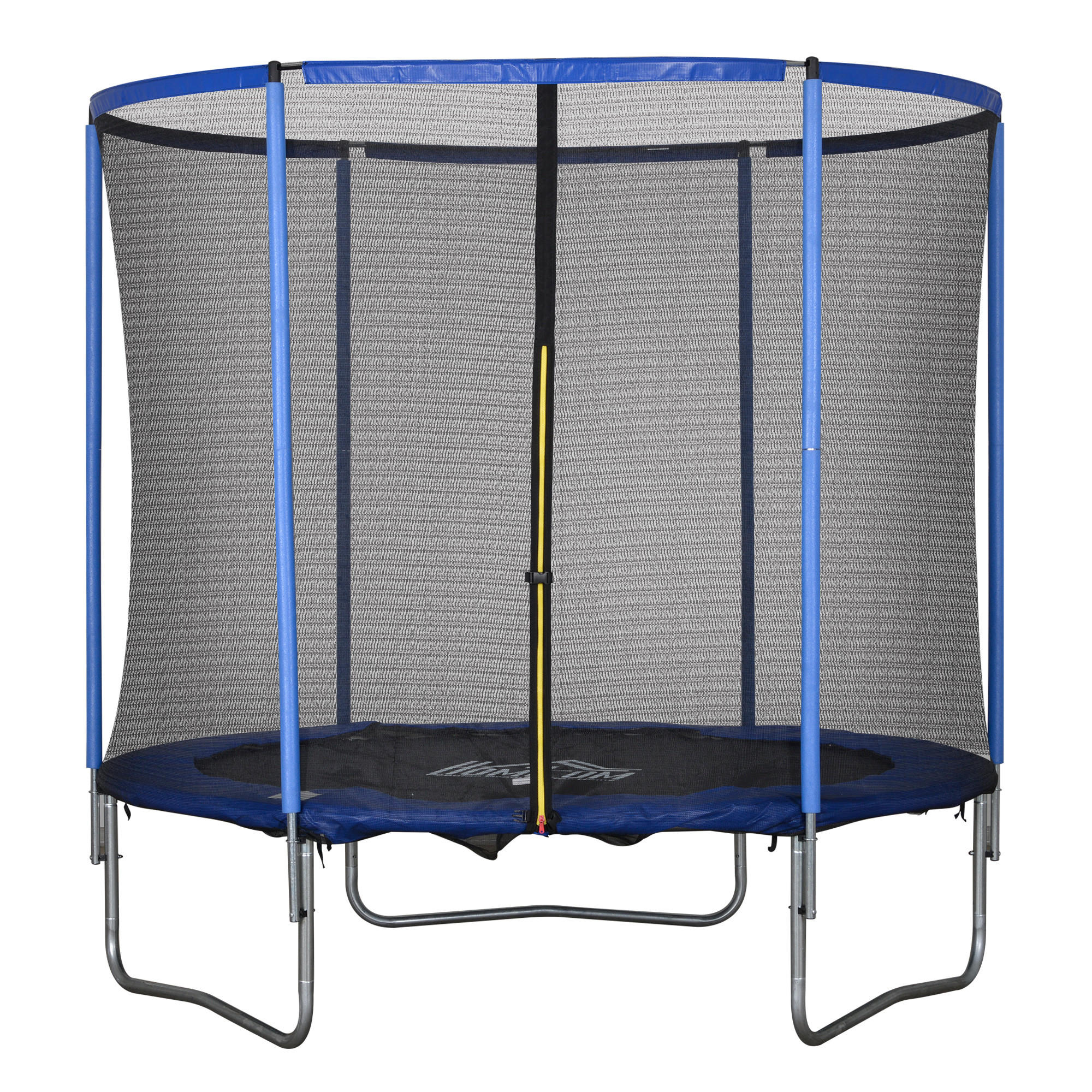 TRAMPOLIN, Blau+Schwarz, Stahl, Kunststoff - Blau, Metall (244/240/244cm) - HOMCOM