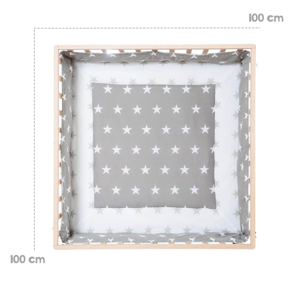 LAUFGITTER 100x100, Little Stars - Naturfarben, Holzwerkstoff (100/72.5/100cm) - Roba