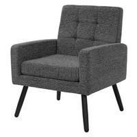 SESSEL mit Stahlbeinen und Webstruktur Relaxsessel 66,5x80x63,5 cm Anthrazit - Anthrazit/Schwarz, Textil/Metall (66.5/80/63.5cm) - ML-DESIGN