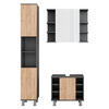 BADMÖBEL-SET Fynn Anthrazit/Goldkraft Eiche 3 Teile mit Hochschrank - Honigeiche/Anthrazit, Holzwerkstoff (60/54/32cm) - Vicco