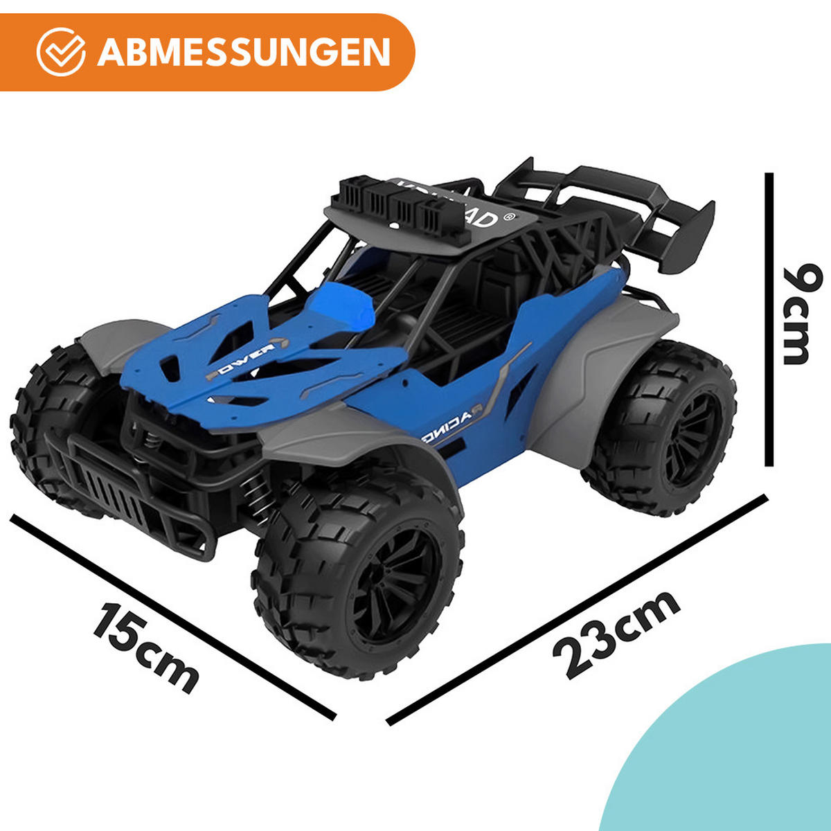 FERNGESTEUERTES RC AUTO für Kinder Offroad Spielzeugauto - Dunkelgrün, Kunststoff (15/9/23cm) - KRUMAD
