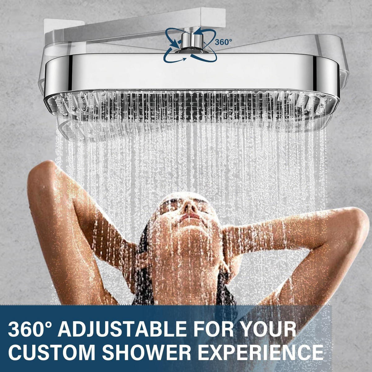 REGENDUSCHE 13 Zoll Chrom 360° verstellbar - Silberfarben, Metall (20/12.7/32cm)