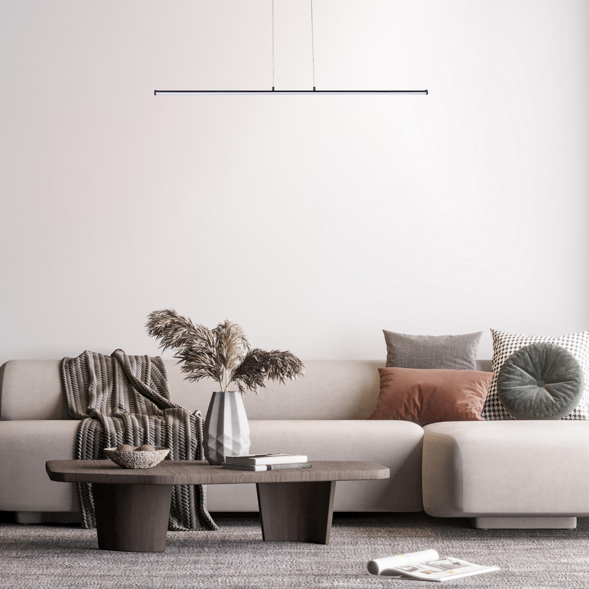 PENDELLEUCHTE Dea - Schwarz/Weiß, Metall (100.6/2/2cm) - Paco Home