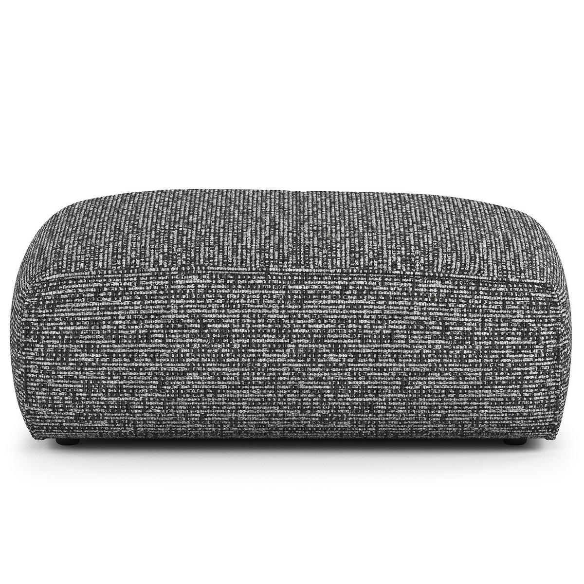 POLSTERHOCKER - Schwarz/Grau, Kunststoff/Textil (81/38/100cm) - home24