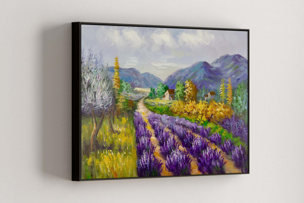 OLEJOMAĽBA 90/60 cm, Zvieratá - lila, drevo/textil (90/60cm) - KUNSTLOFT