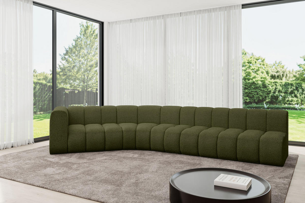 ECKSOFA modulares Sofa Karex-L2 - 399x194x70 cm Grün - Grün, Holzwerkstoff/Textil (399/194cm) - ALTDECOR