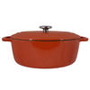 KASSEROLLE Fontestic Gusseisen-Rost-Oval-Bratpfanne – 31 x 24 cm – emailliert - Orange, Keramik (31/24/12cm) - Cosy & Trendy