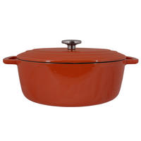 KASSEROLLE Fontestic Gusseisen-Rost-Oval-Bratpfanne – 31 x 24 cm – emailliert - Orange, Keramik (31/24/12cm) - Cosy & Trendy