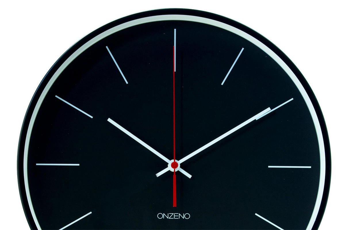 WANDUHR Design Schwarz 31/31 cm - Schwarz, Glas/Holzwerkstoff (0.94/30.5/4cm) - ONZENO