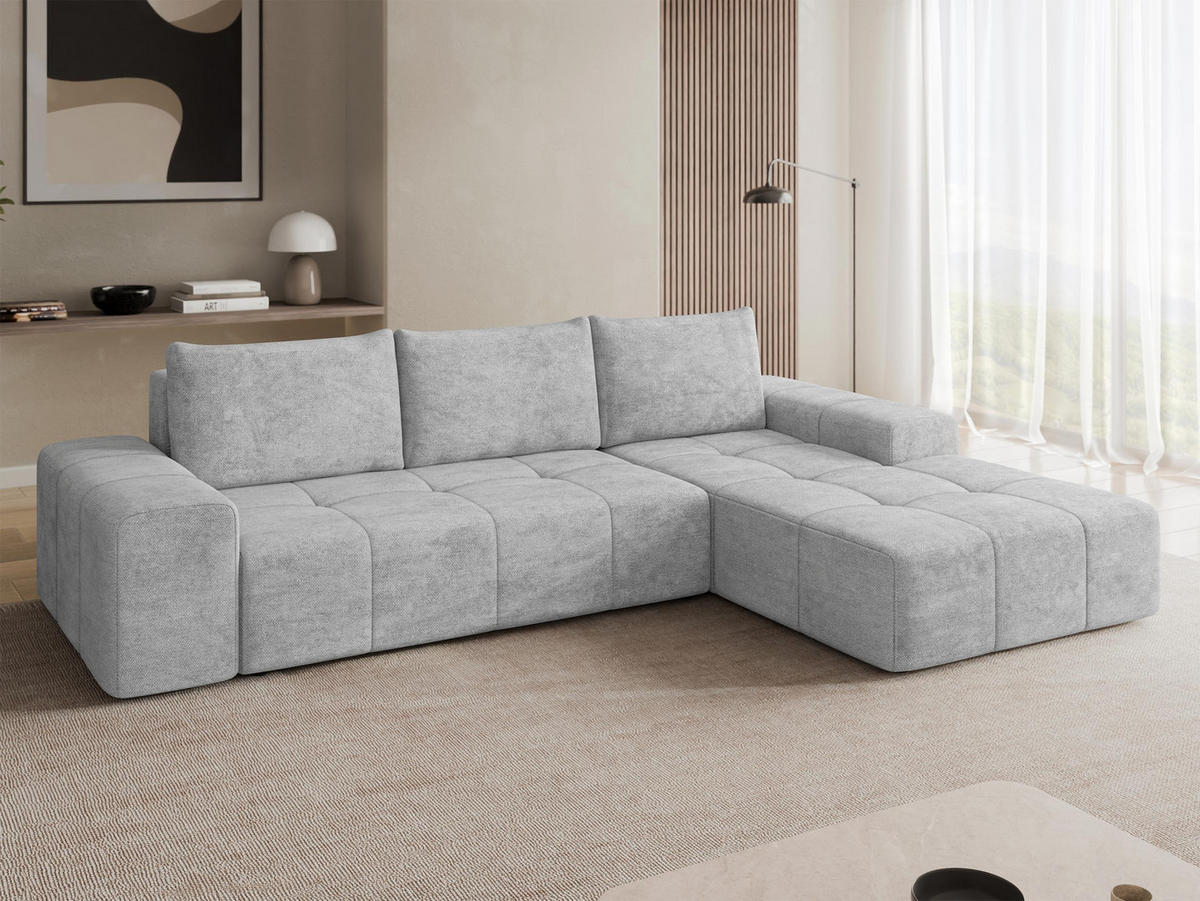COLTAR Tonseo L, Dreapta - gri deschis/negru, material plastic/material textil (173/275cm) - MIRJAN24
