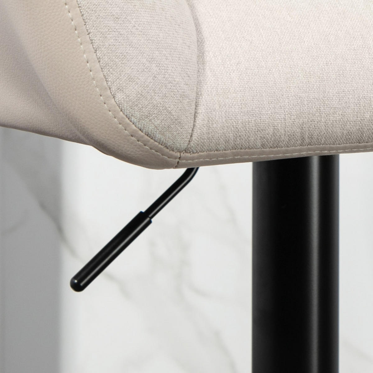 BARHOCKER DE-35970 2er Set höhenverstellbar drehbar Creme - Creme, Metall (52.5/114/57.5cm) - ComfortXL