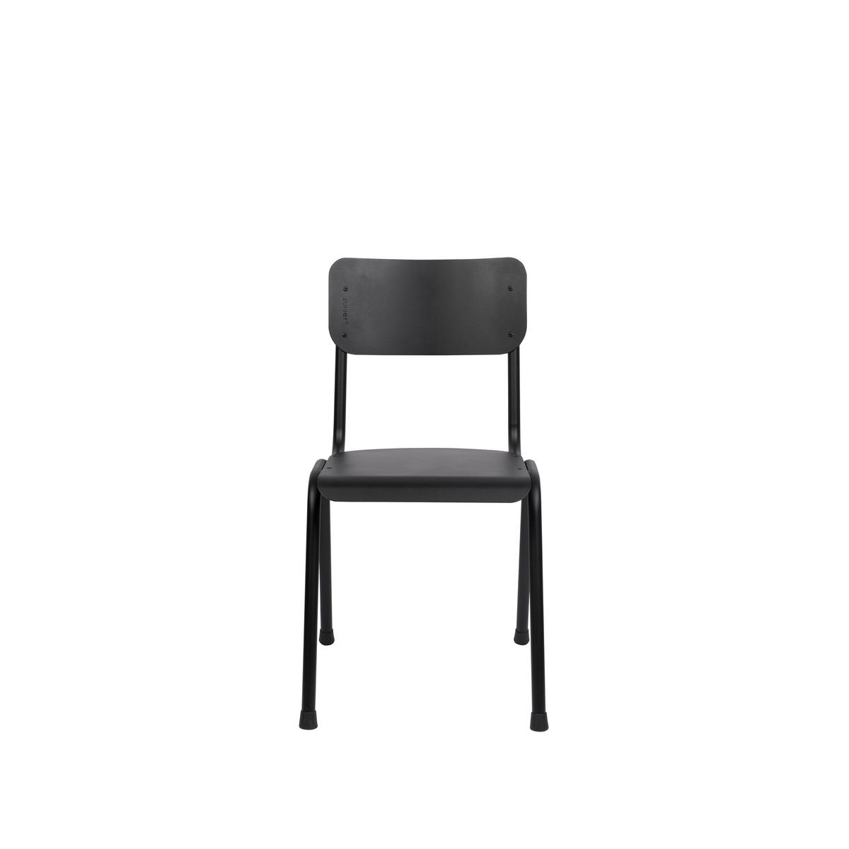 GARTENSTUHL Back To School Matte Schwarz - 2 er Set - Schwarz, Metall (43/82.5/49cm) - Zuiver