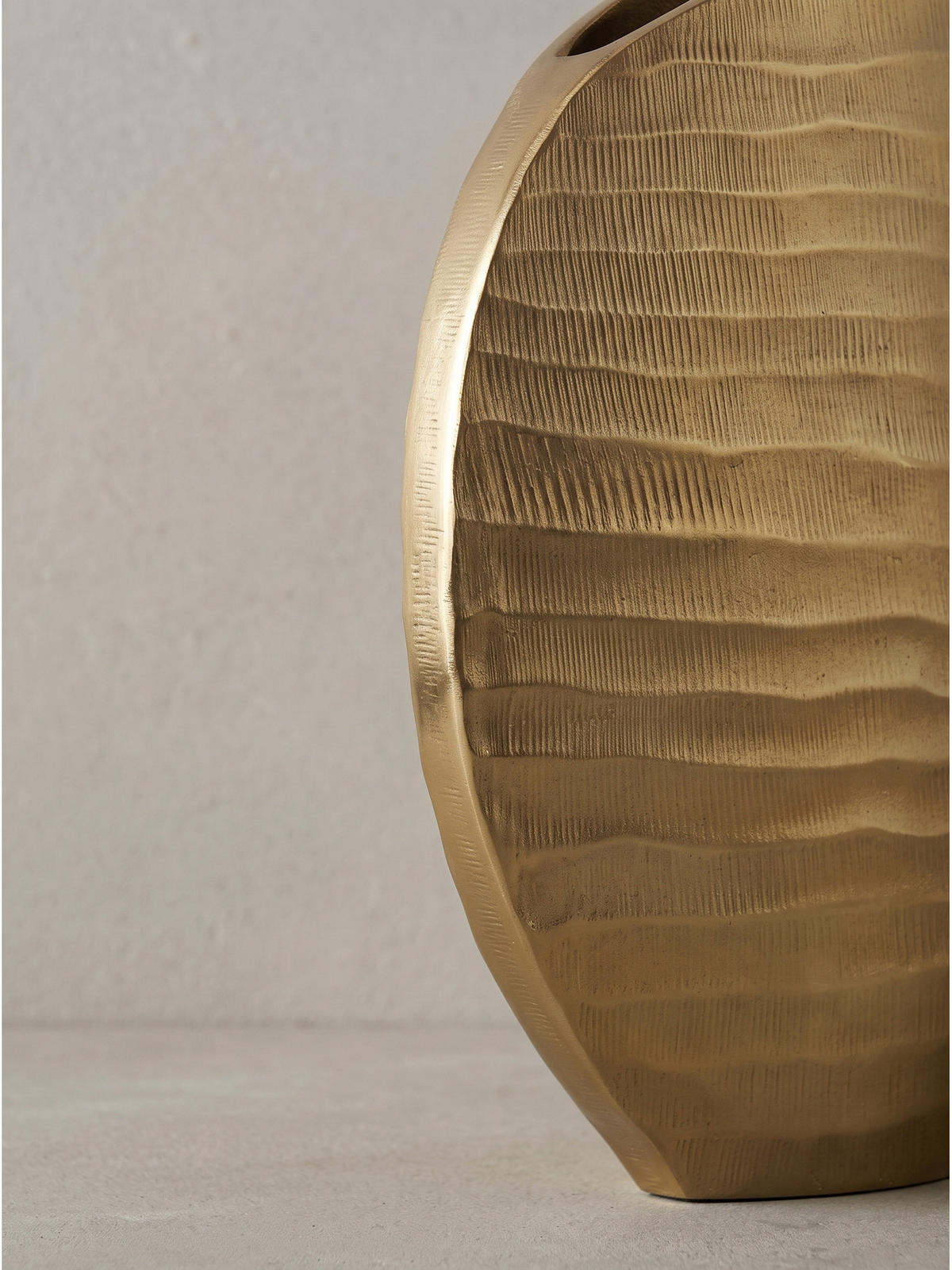 VASEN 2er-Set BERLENGA, Aluminium, handgefertigt, Gold, 26 x 14 x 30,5 cm - Goldfarben, Metall (30.5cm) - KADIMA DESIGN