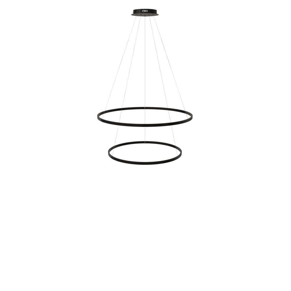 LED-HÄNGELAMPE 2er Ring Schwarz Ø 100 | 80cm - Schwarz, Metall (1.3/100/3.3cm) - s.luce