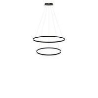 LED-HÄNGELAMPE 2er Ring Schwarz Ø 100 | 80cm - Schwarz, Metall (1.3/100/3.3cm) - s.luce