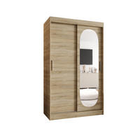 SCHWEBETÜRENSCHRANK 200/120/62 2-türig - Silberfarben/Sonoma Eiche, Holz (120/200/62cm) - MÖBEL KRYSPOL