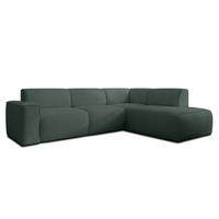 ECKSOFA L Form Didim Grün 292/220/78 cm – großes Sofa stilvoll & bequem R - Schwarz/Grün, Kunststoff/Textil (292/220cm) - AX Living