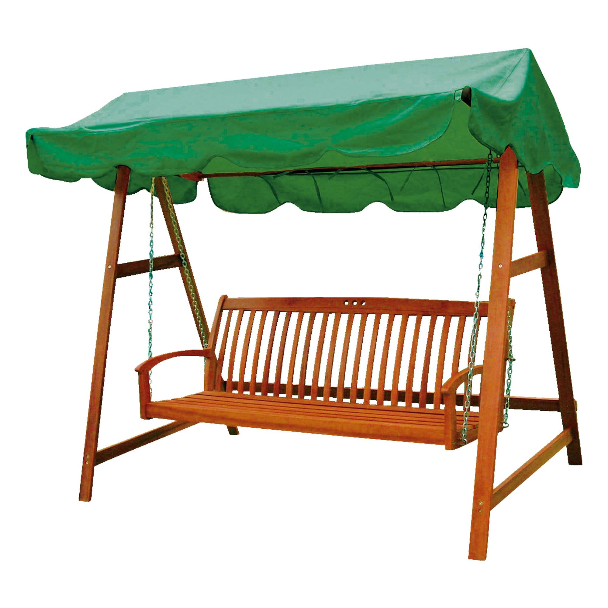 HOLLYWOODSCHAUKEL Carlos mit Sonnendach Natur Eukalyptus - Naturfarben, Holz (200/180/130cm) - DELUKE