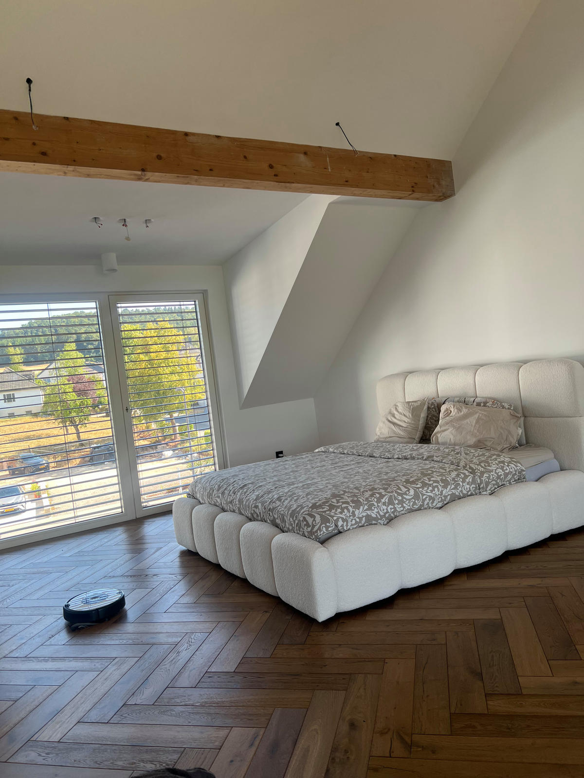DOPPELBETT 200x200 Lucca mit Bettkasten, Stoff Bouclé, Creme - Creme, Holz/Textil (200/200cm) - Emporius