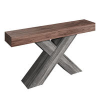 KONSOLENTISCH DE-37066 mit X-förmigen Beinen Nussbaum - Walnussfarben, Holzwerkstoff (140/30/80cm) - ComfortXL
