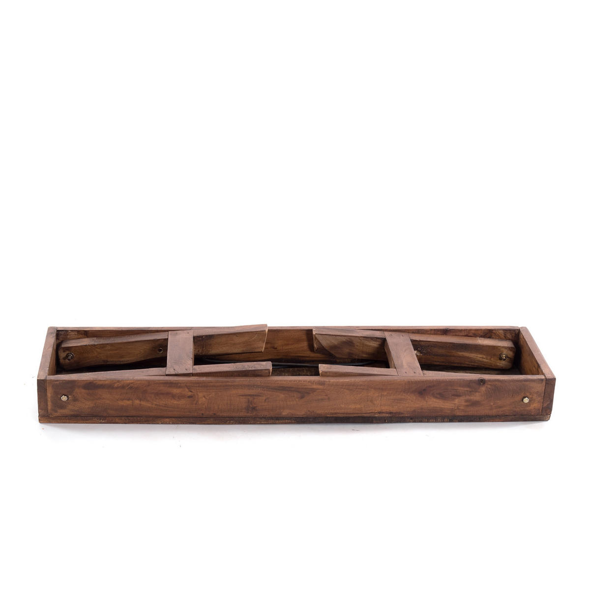 SITZBANK Aldo Recyclingholz massiv, Bein einklappbar 02 hellbraun - Hellbraun, Holz (112/48/28cm) - DESIGN DELIGHTS