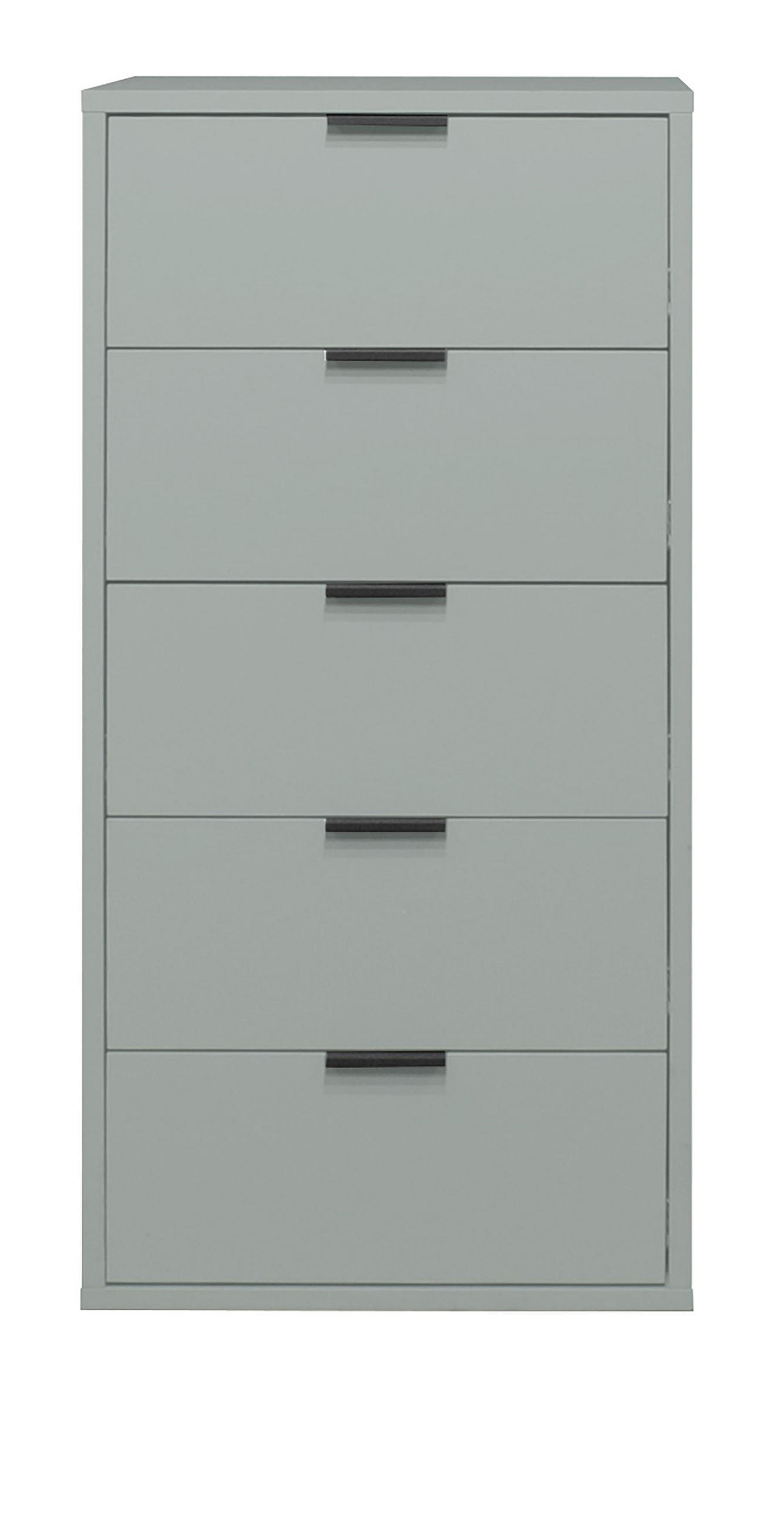 KOMMODE Erna 51x45x108 Pinie Green matt Lack - Grün, Holzwerkstoff (51/108/45cm) - 58aufmkessel