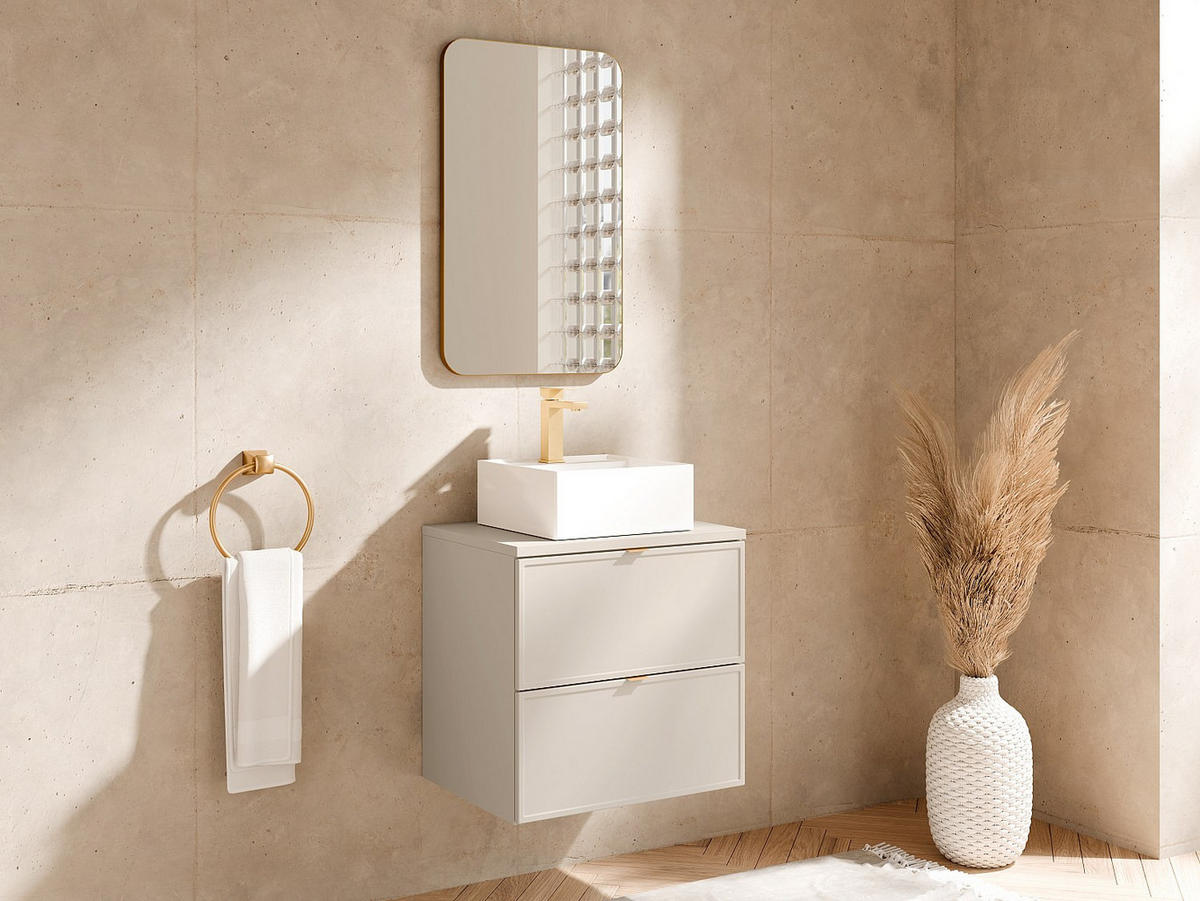 EINZELWASCHTISCH - 60 cm x 45 cm - Holz, Platte - Beige - ONDIL - Beige, Holz (60/60/45cm) - Vente-Unique