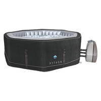 WHIRLPOOL, Aufblasbar, Achteckig, Beheizbar, Outdoor, Indoor, SPA, 5 Personen, 130 Luftdüsen, Selbstaufblasend, Winterfest, Jacuzzi, Wellness - Schwarz, Kunststoff (193/70/193cm) - JUNG