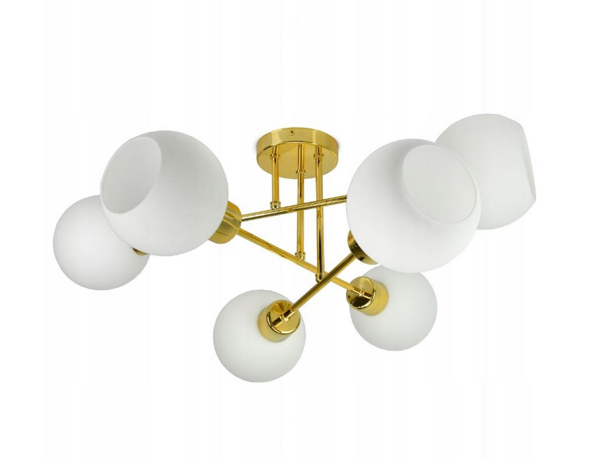 PENDELLEUCHTE GOLDGLAS - Goldfarben/Weiß, Glas/Metall (70/70/28cm) - kiki design