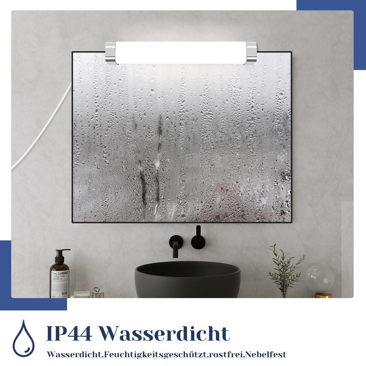 SPIEGELLEUCHTE Aachen 37.8/5.6/5.8 cm - Chromfarben, Kunststoff (37.8/5.6/5.8cm) - Nettlife