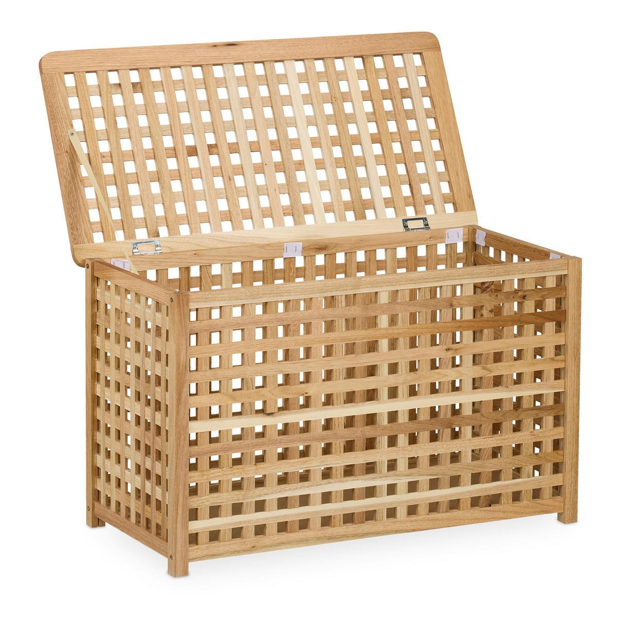 WÄSCHETRUHE - Hellbraun, Holz/Textil (78/47/48cm) - Relaxdays