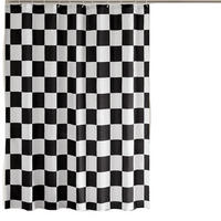 DUSCHVORHANG Karierter 180 x 180 cm - Schwarz, Textil (180/180cm) - Kaket