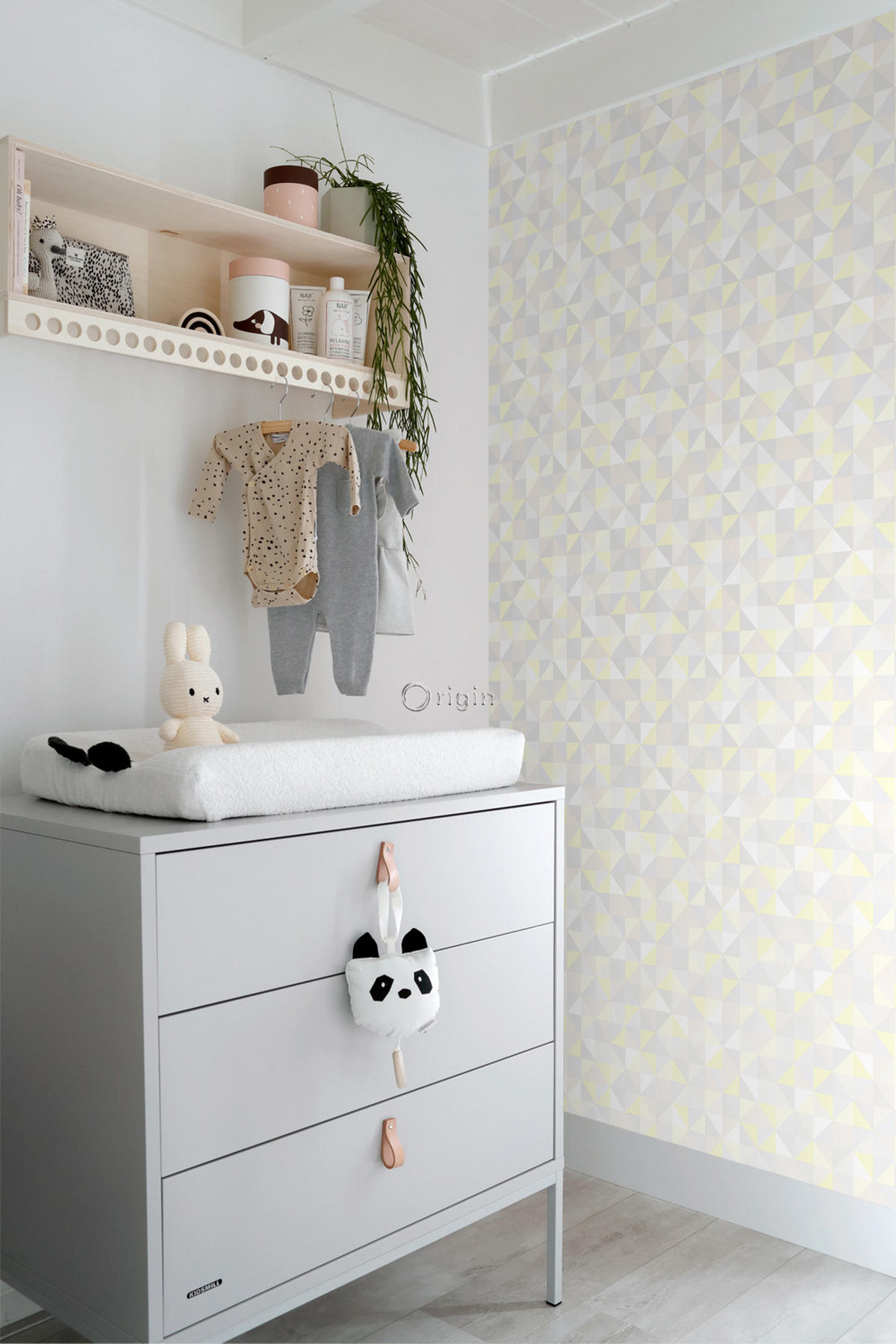TAPETE Dreiecke 53 cm x 10.05 m - Beige, Papier (53/1000cm) - Origin Wallcoverings