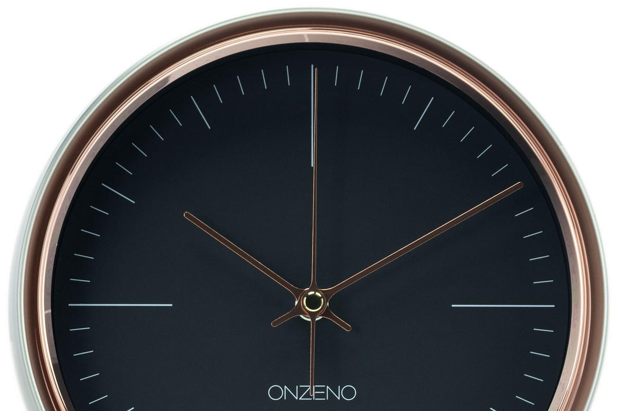 WANDUHR Design Schwarz 22/22 cm - Schwarz, Glas/Holzwerkstoff (0.6/22.4/8cm) - ONZENO
