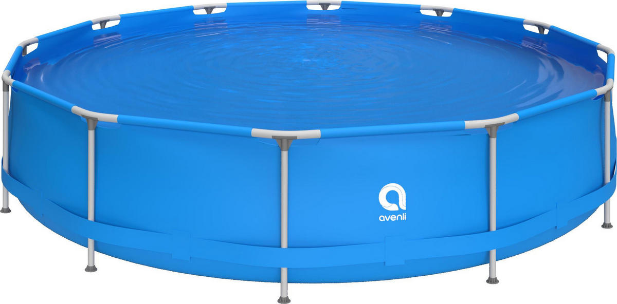 POOL Aufstellpool Framepool rund 420 x 84 cm blau ohne Filterpumpe - Blau, Kunststoff (420/84/420cm) - Avenli