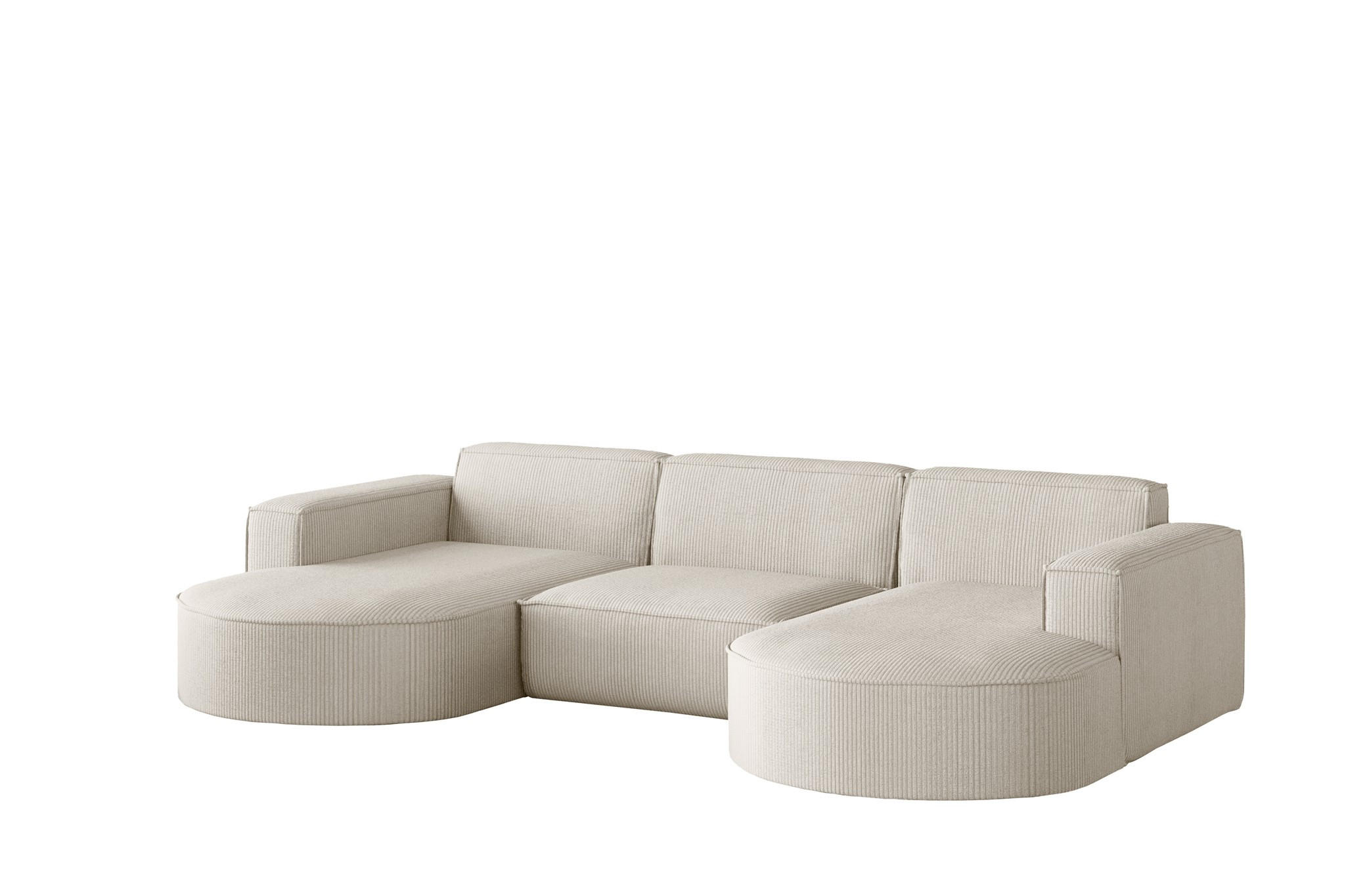 WOHNLANDSCHAFT Palma In Scala - Beige, Holzwerkstoff/Textil (299/78/165cm) - Fun Möbel