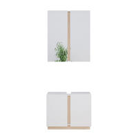 BADMÖBEL-SET Gloria Weiß 2 Teile - Weiß/Sonoma Eiche, Holzwerkstoff (70/55/34cm) - Vicco