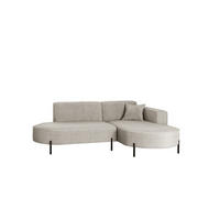 ECKSOFA Valencia Xs - Hellgrau, Holzwerkstoff/Textil (236/165cm) - Fun Möbel