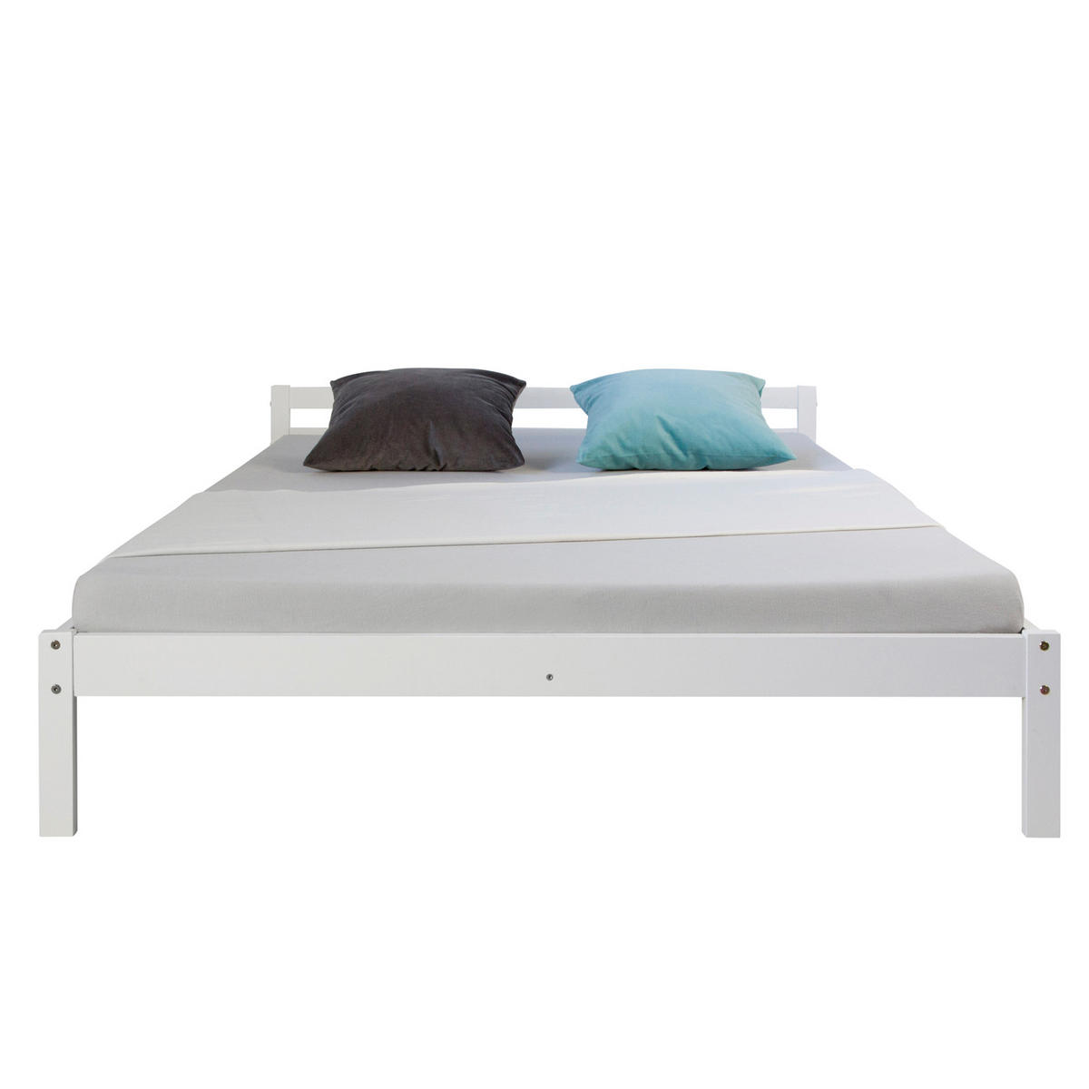 HOLZBETT Weiß 140/200 cm Doppelbett mit Lattenrost - Weiß, Holz (140/200cm) - Homestyle4u
