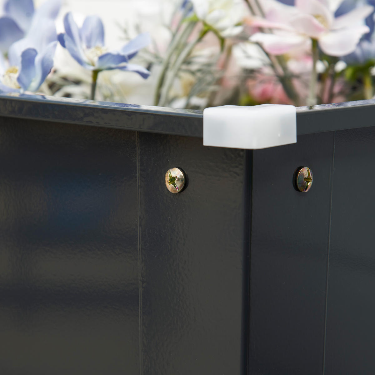 HOCHBEET DE-15979 mit Abflussloch Schwarz - Schwarz, Metall (100/80/30cm) - ComfortXL