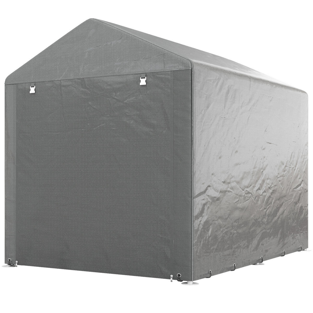 CARPORT Grau 1 Stück - Grau, Kunststoff/Metall (160/172/218cm) - GiPP